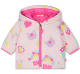 Quilted Heart Puffer Jacket In Allover Rainbow