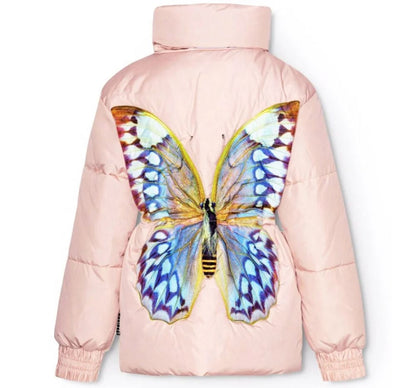Hally Papillion Quilted Jacket Pink With Butterfly