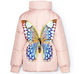 Hally Papillion Quilted Jacket Pink With Butterfly