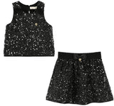 Charlene Sequin Top Black & Sinead Sequin Skirt Black