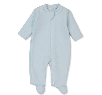 Footie W/Zip Classic Jacquards Light Blue