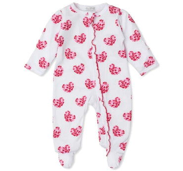 Footie W/Zip Heart Of Hearts Pink