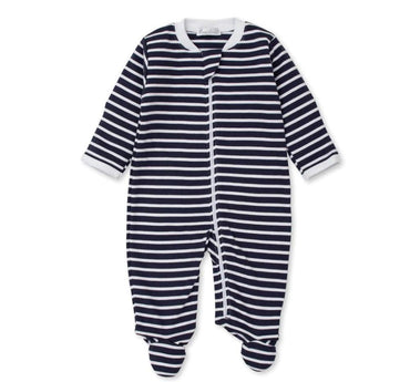 Footie W/Zip Stripes Navy