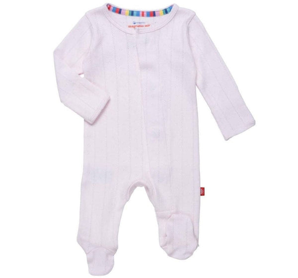 Love Lines Pink Pointelle Footie