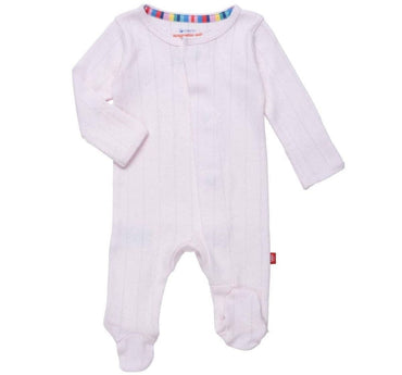 Love Lines Pink Pointelle Footie