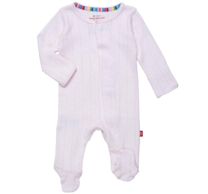 Love Lines Pink Pointelle Footie