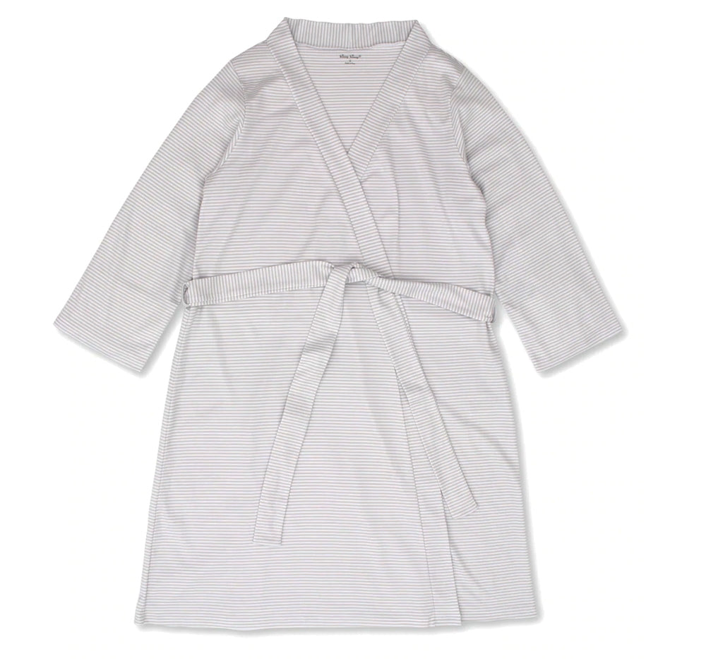 Bata para dormir gris con rayas para adulto -Kissy Kissy