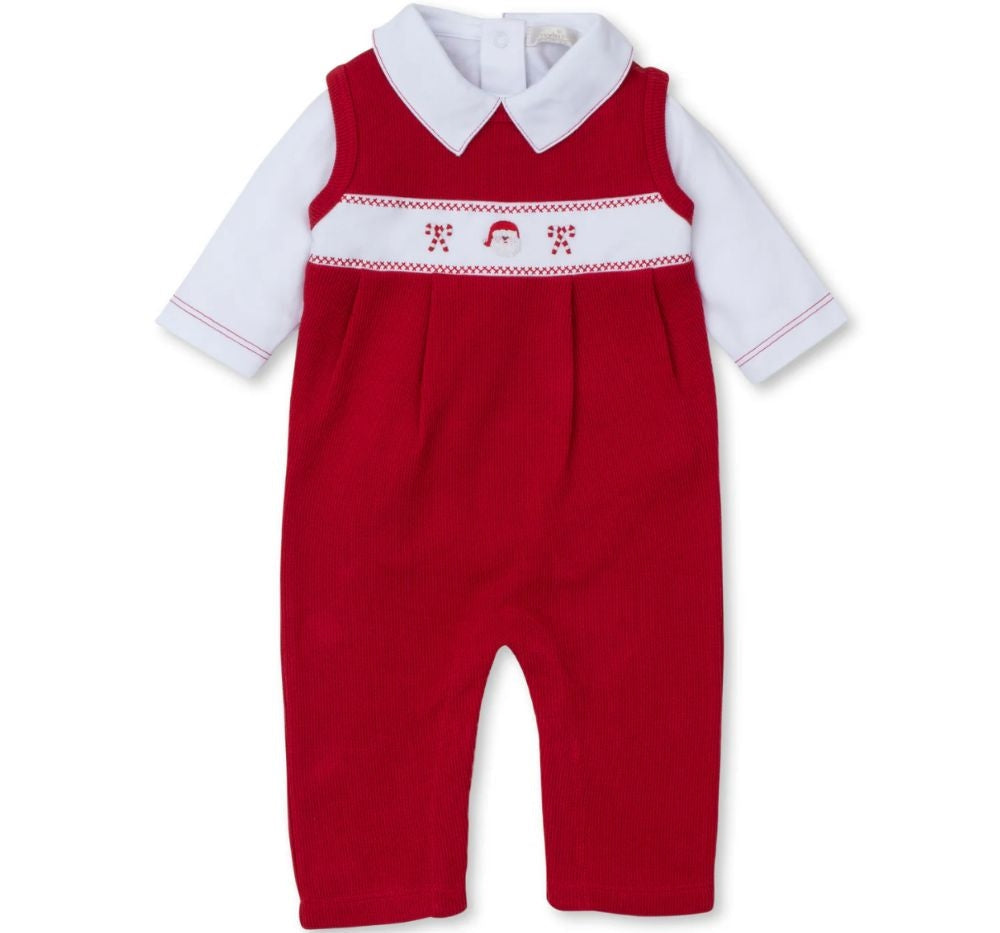 Overall Set W/Hand Emb Red-White