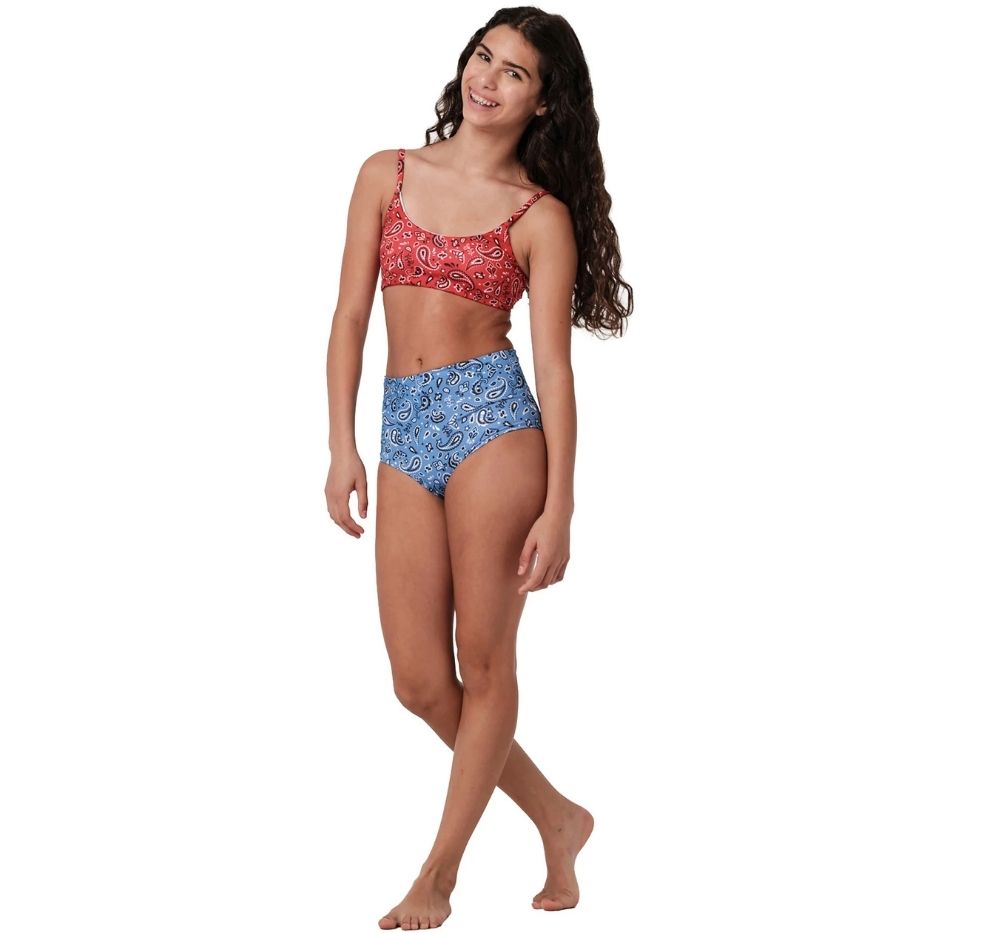 Highs And Lows Bandana Red Bikini Set