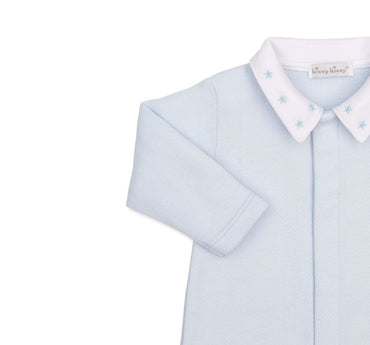 Jacquard Footie Baby Blessings Lt.Blue