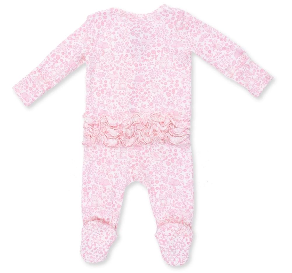Baby Woodland 2 Way Ruffle Back Zipper Footie