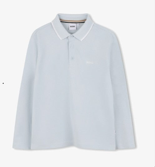 Jersey Polo Contrast Pale Blue
