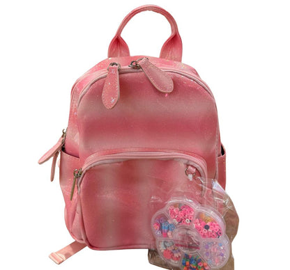 Mini Backpack Glitter Stripe Diy-Pink