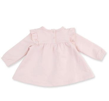 Veiled Pink Bows Long Sleeve Sweatshirt with Ruffles and Leggings