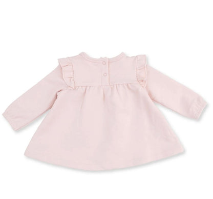 Veiled Pink Bows Long Sleeve Sweatshirt with Ruffles and Leggings
