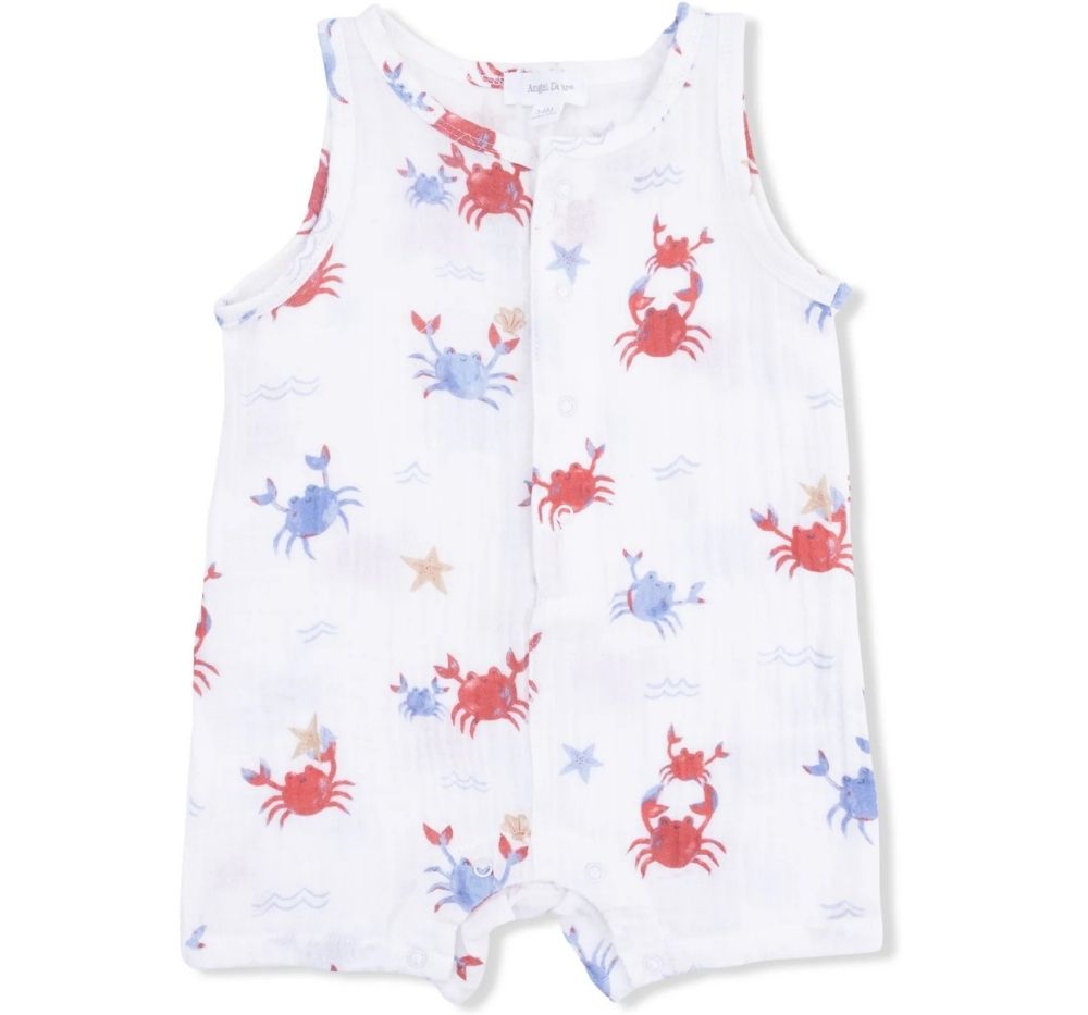 Crayon Crabs Sleeveless Shortie Romper