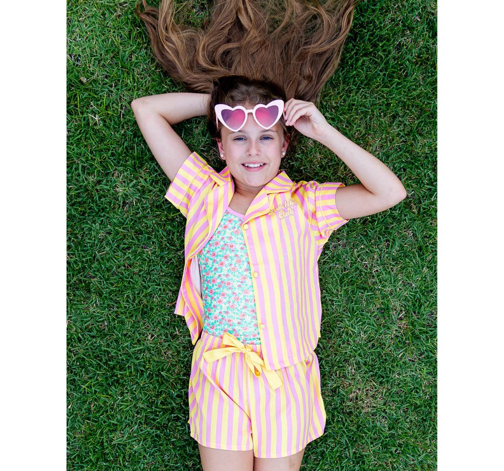 Kids Silky Sunshine Club Short Sleeve Short Set