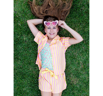 Kids Silky Sunshine Club Short Sleeve Short Set