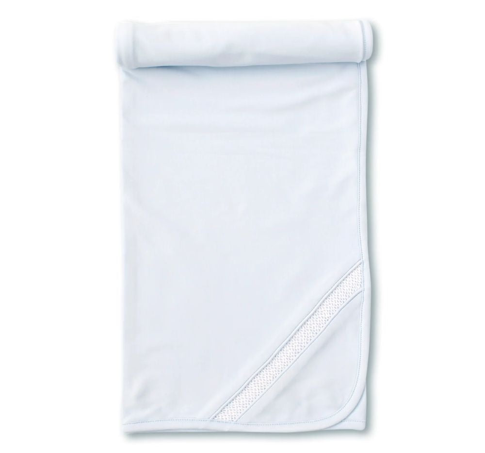 Blanket w/Hand Smk Light Blue