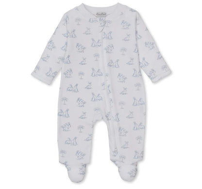 Springtime Bunn-Footie w/ Zip PRT Light Blue