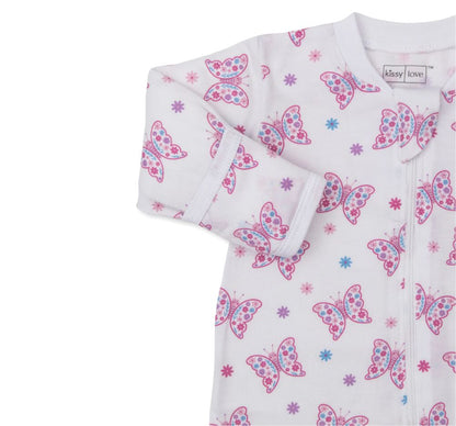 Footie W/Zip Flutterby Flowers