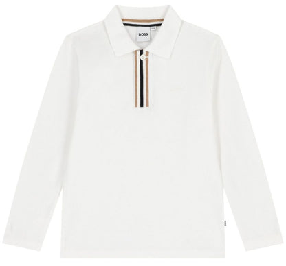Long Sleeve Polo White