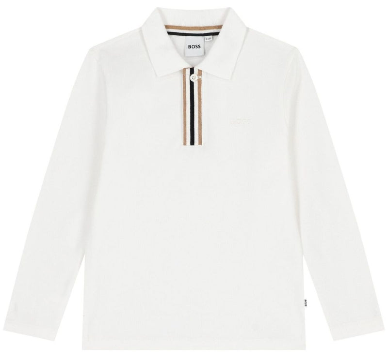 Long Sleeve Polo White