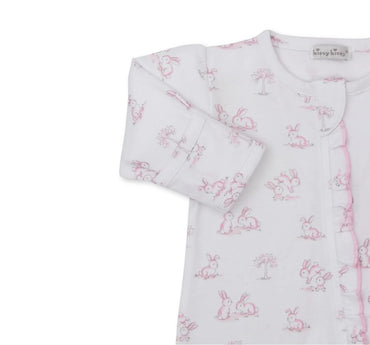 Springtime Bunn-Footie w/ Zip PRT Pink