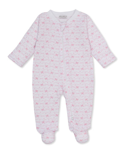 Footie W-Zip PRT PJs Baby Bows Pink