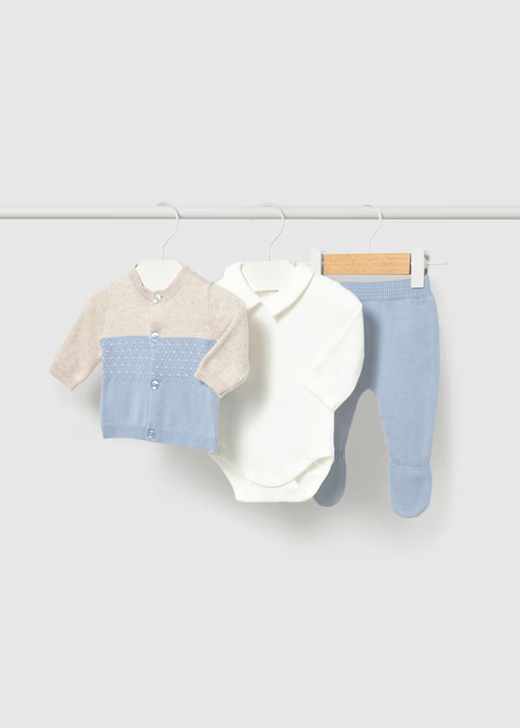 Conjunto Polaina 3pc Tricot Cielo