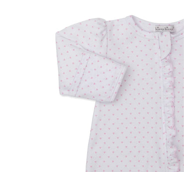 Teddy Bear Love-Footie w/ Zip Pink