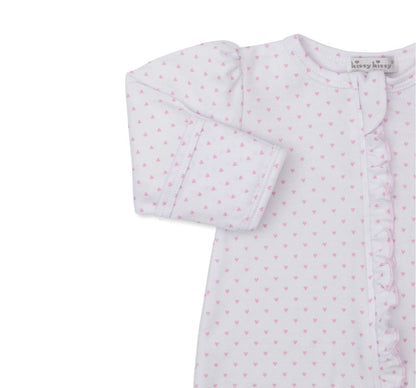 Teddy Bear Love-Footie w/ Zip Pink