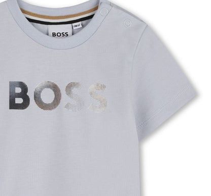 T-Shirt With Boss Logo Pale Blue