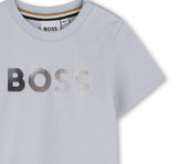 T-Shirt With Boss Logo Pale Blue