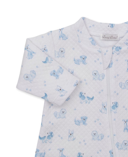 Jacquard PRT Footie W-Zip Puppy Paws