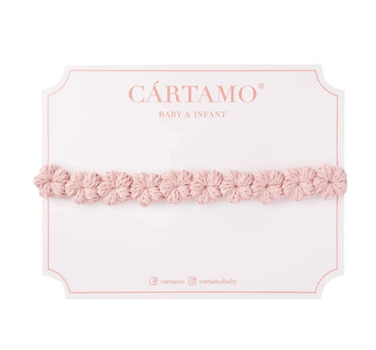 Banda Guirnalda Mini Flor Tejida A Mano Palo De Rosa