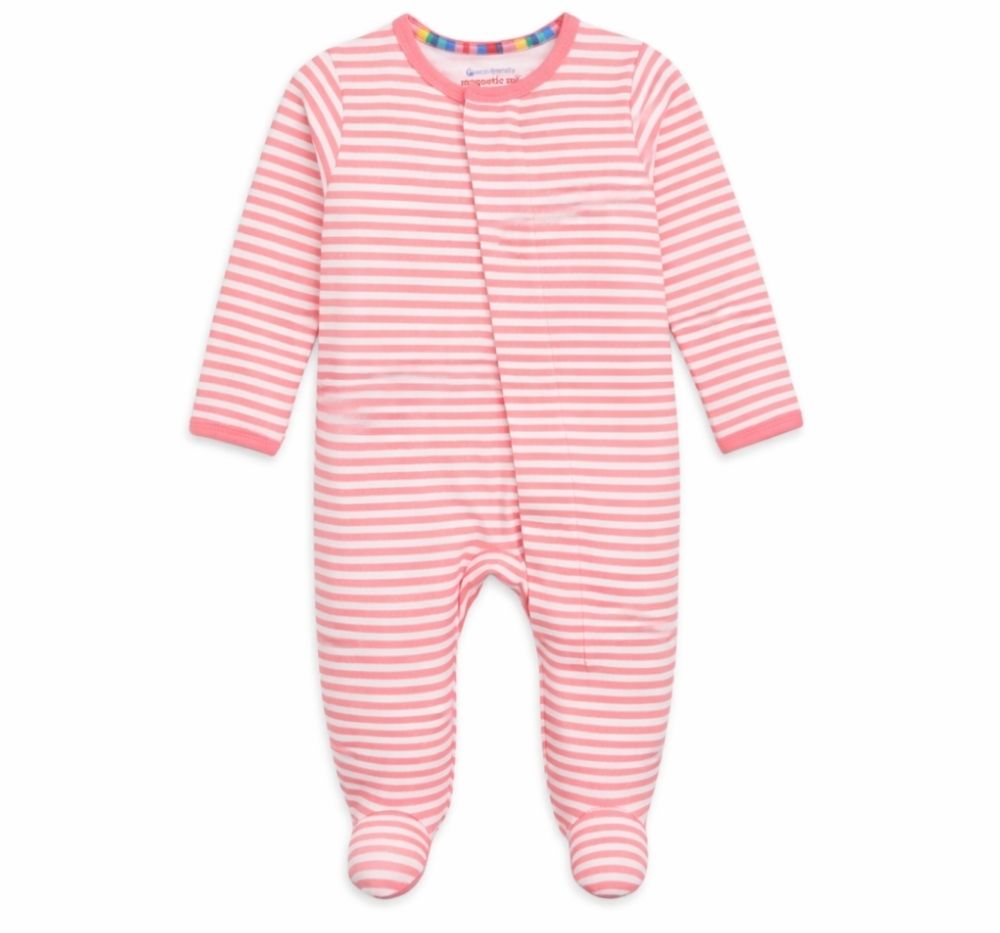 Pink Stripe Footie Magnetic