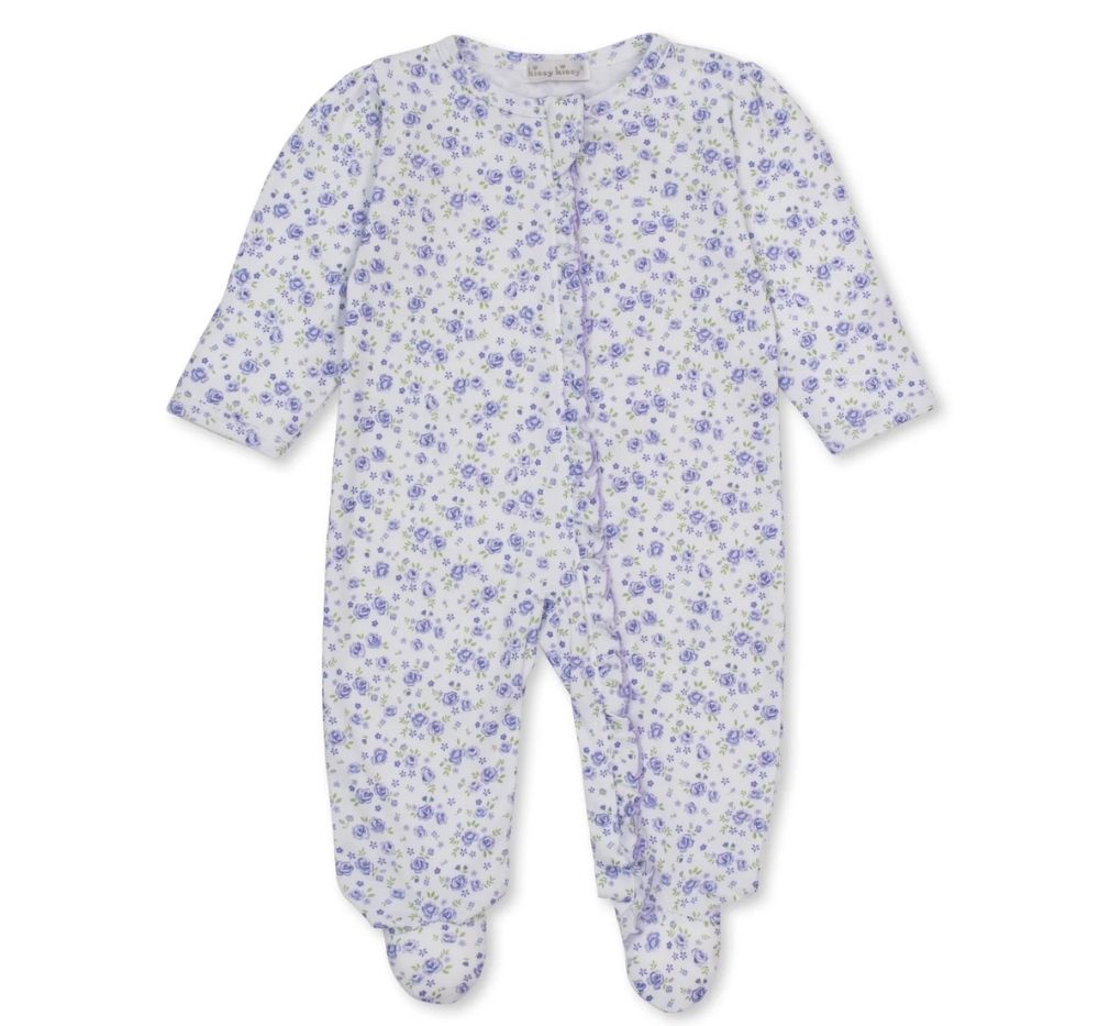 Footie W-Zip Cottage Roses Lilac