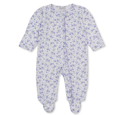 Footie W-Zip Cottage Roses Lilac
