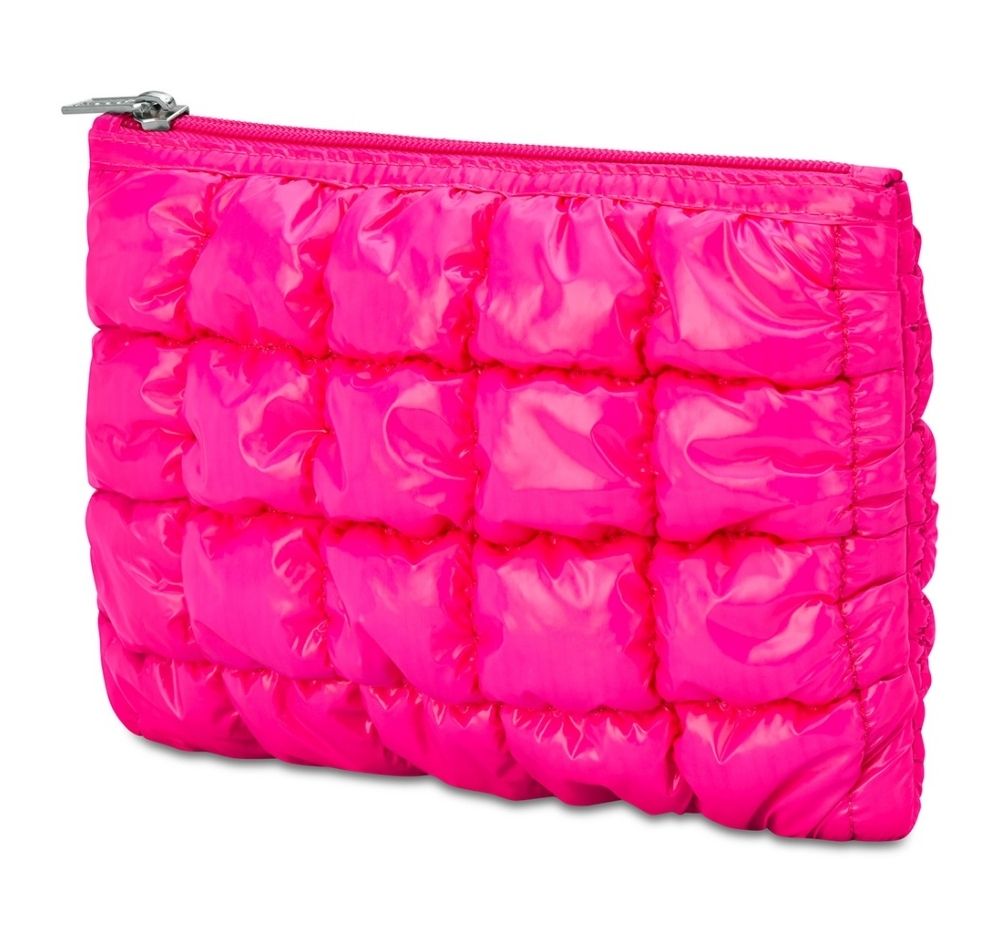 Hot Pink Shiny Puffer Pouch