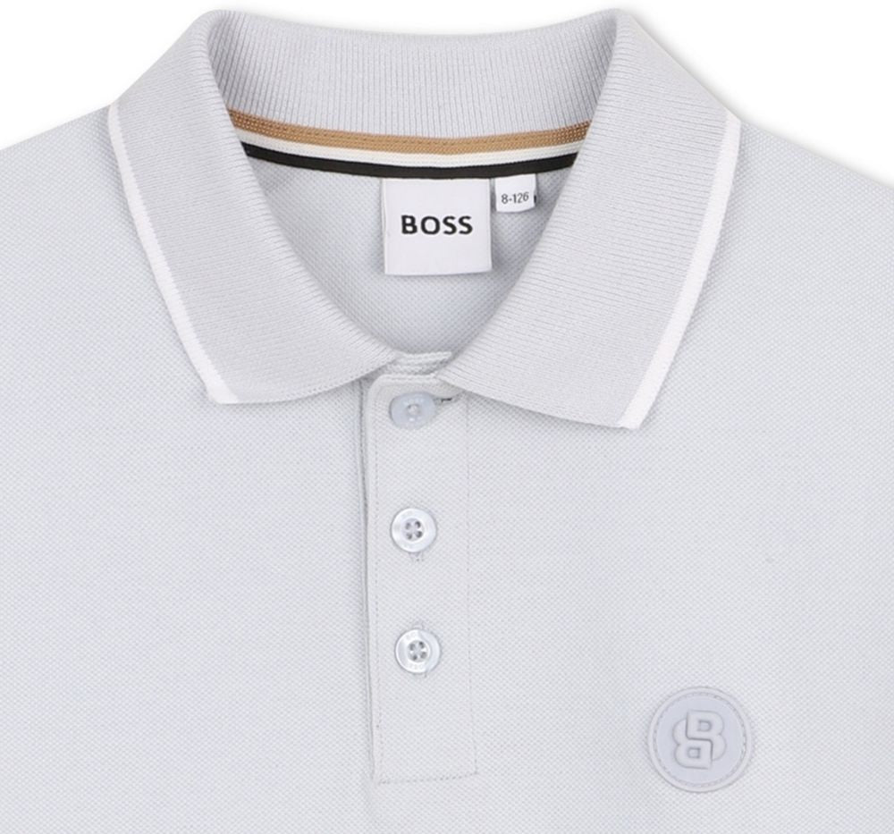 Polo Shirt With Tone-On-Tone Double Pale Blue