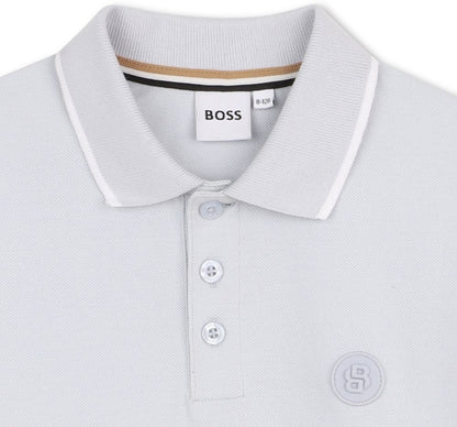 Polo Shirt With Tone-On-Tone Double Pale Blue