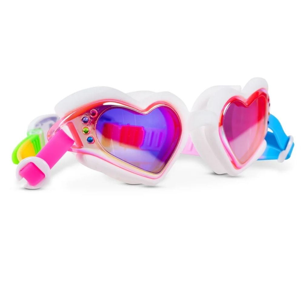 Plush Crush Swim Goggles Purely Yours White