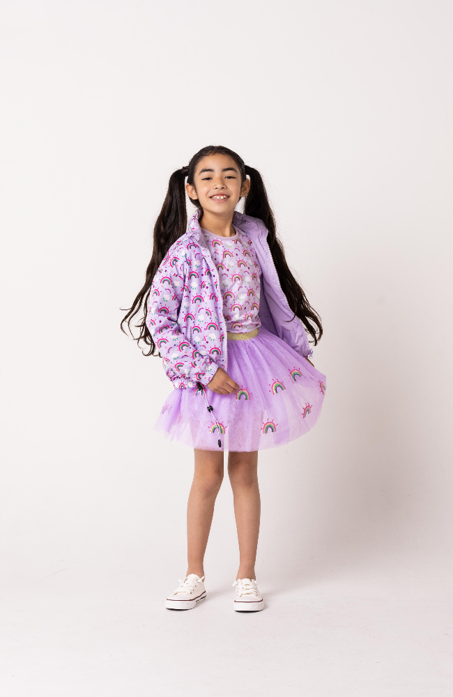 Max Reversible Rain Jacket Windbreaker, Purple Rainbow