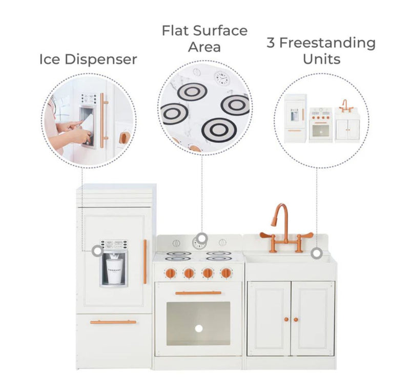 Little Chef Paris Modern Play Kitchen - White /Rose Gold