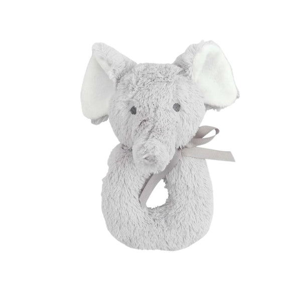 Plush Rattle Elephant Lt. Gray
