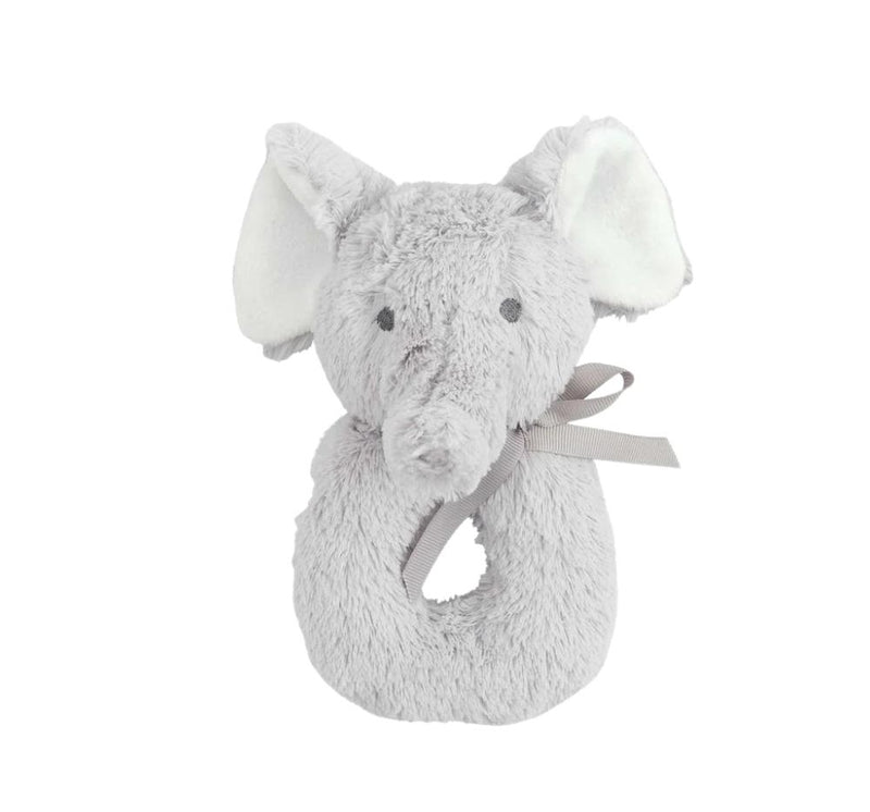 Plush Rattle Elephant Lt. Gray