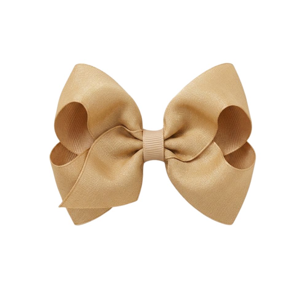 X-Small Organza/Gro Overlay Bow Kahki