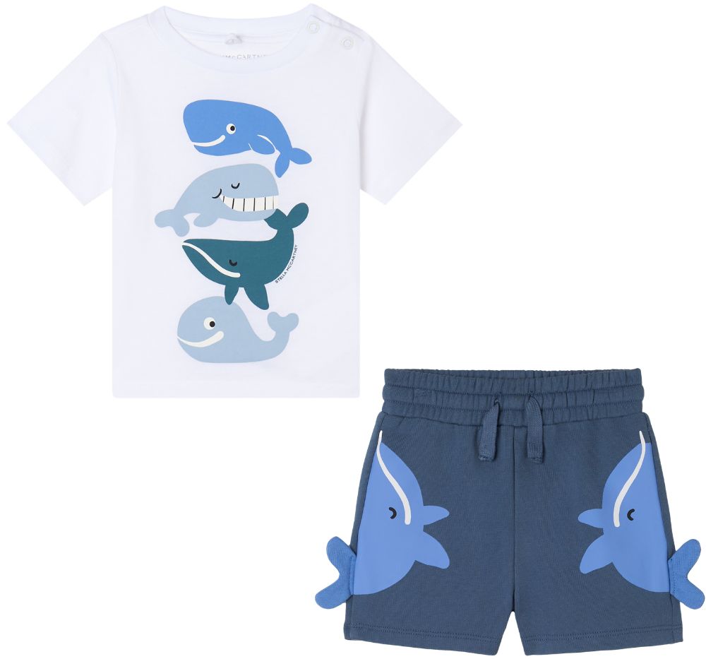 T-Shirt  & Shorts W/ Whale Graphics