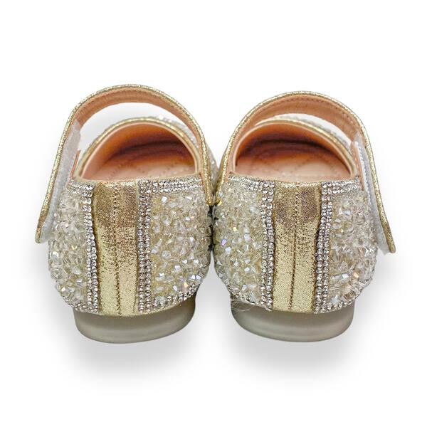 Bead Stone Flat Shoes Lt. Gold Small